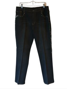 DG2 by Diane Gilman Black Studded Jeans Size 16